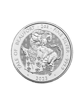 The Royal Tudor Beast 2023 Yale of Beaufort 2oz Silver Bullion Coin